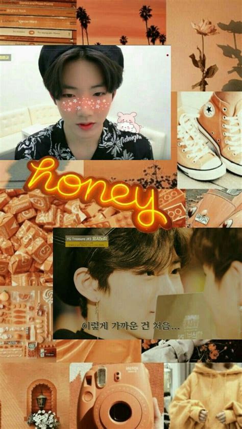 Kim Junkyu Aesthetıc Collage aesthetic orange Wallpaper wallpaper