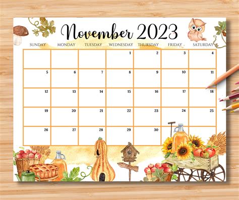 November Month Calendar