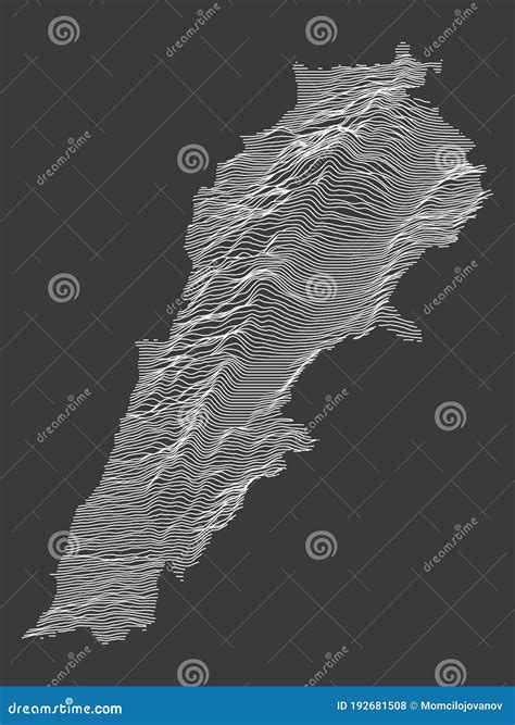 Contour Relief Map Of Lebanon Stock Vector Illustration Of