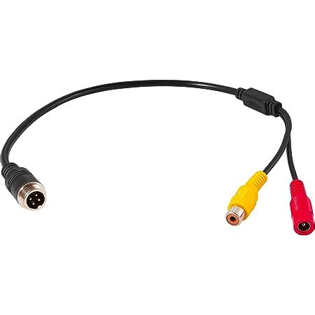 RED WOLF 4 Pin auf Cinch Adapterkabel Rückfahrkamera RCA Stecker mit DC