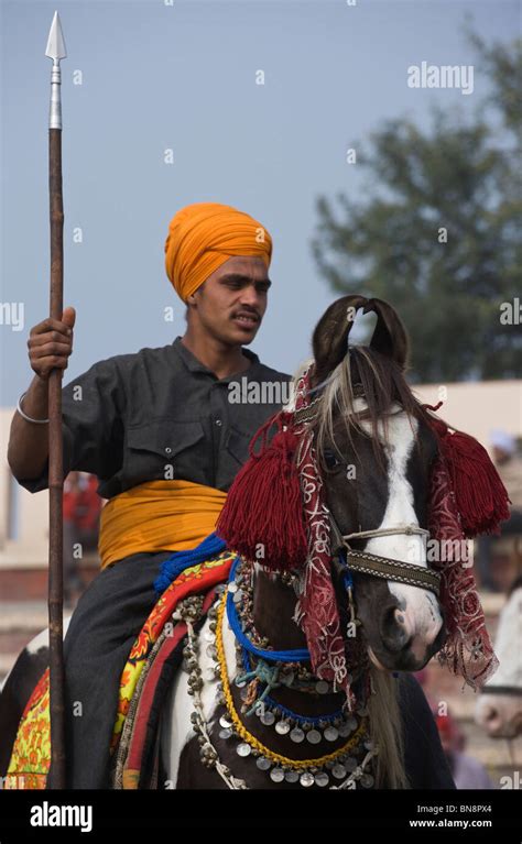 Horse India Muktsar Nihang Sikh mounter warrior Stock Photo - Alamy