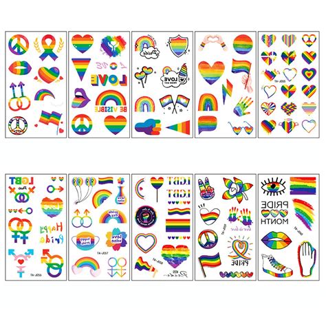 Buy Lgbt Gay Pride Tattoos For Pride Day 10 Sheets Waterproof Fake Tattoos Gay Pride Party