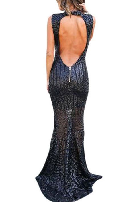 Backless Sequin Mermaid Maxi Party Dress Maxi Dress Party Backless