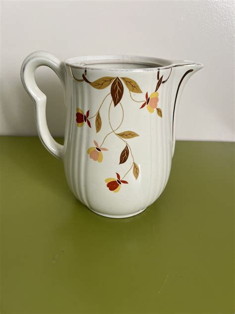 Vintage Halls China Jewel Tea Autumn Leaf Cup Rayed Coffee Pot No