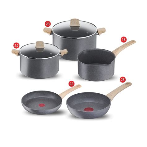 Tefal Cookware Set 7 Pieces Granite Natural Force 7