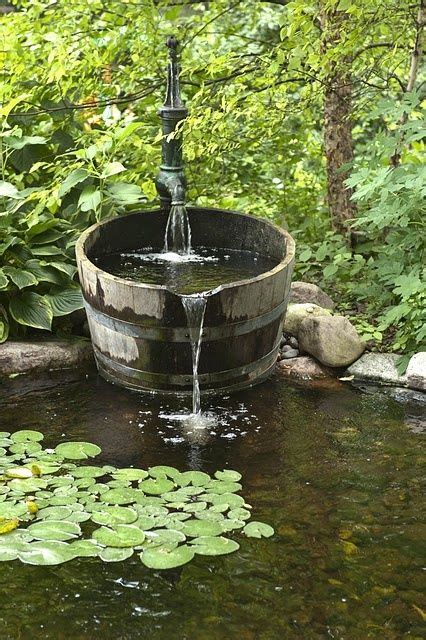 Whiskey Barrel Waterfall Water Features In The Garden Garden