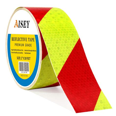 Reflective Tape Outoor Red And Yellow Reflector Tape High Visibility 2in X 30ft Amazon Ca Tools