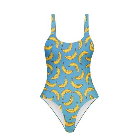 Binienty One Piece Swimsuits For Curvy Women Banana Line Swimwear For