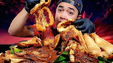 Mukbang Giant Sotong Ikan Pari Popia Carbonara Youtube