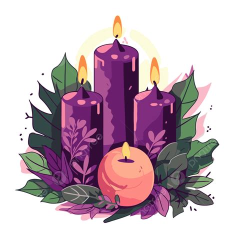 Second Sunday Of Advent Vector, Sticker Clipart Three Purple Dwarves ...