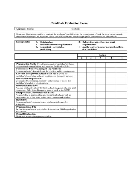 2024 Candidate Evaluation Form Fillable Printable Pdf And Forms Handypdf