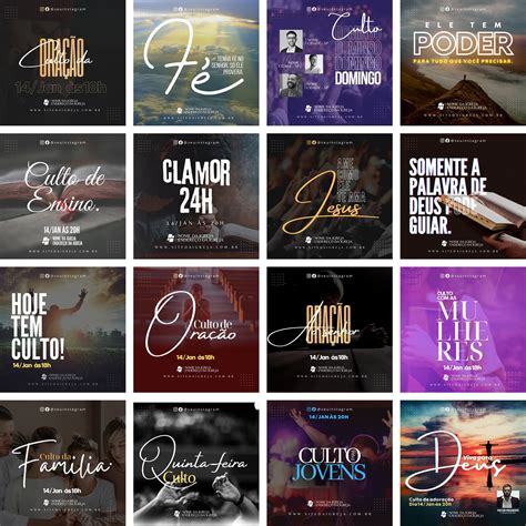 Templates Canva Gospel Cultos Louvor 40 Artes Editáveis Bônus