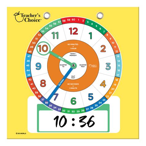 Teacher S Choice Educational Decorative Wall Clock Yellow