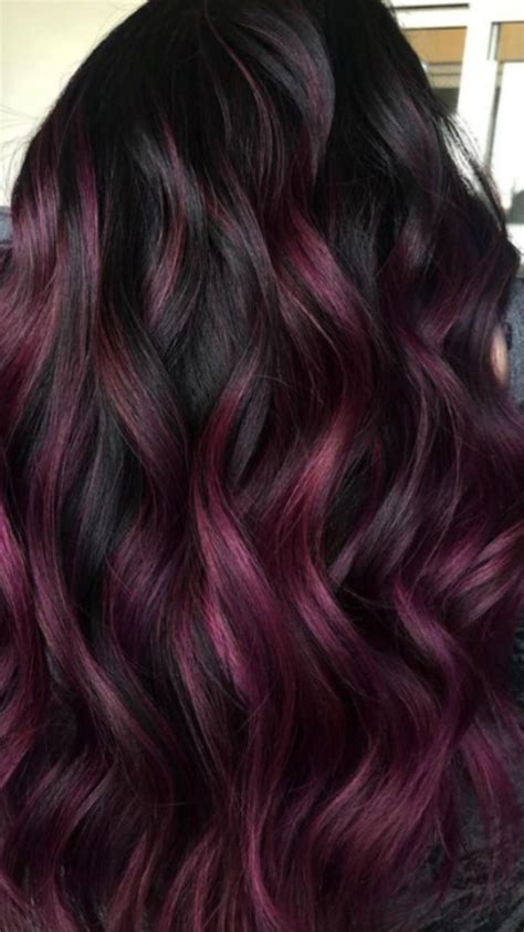 Dark Burgundy Hair With Highlights Dark Brown