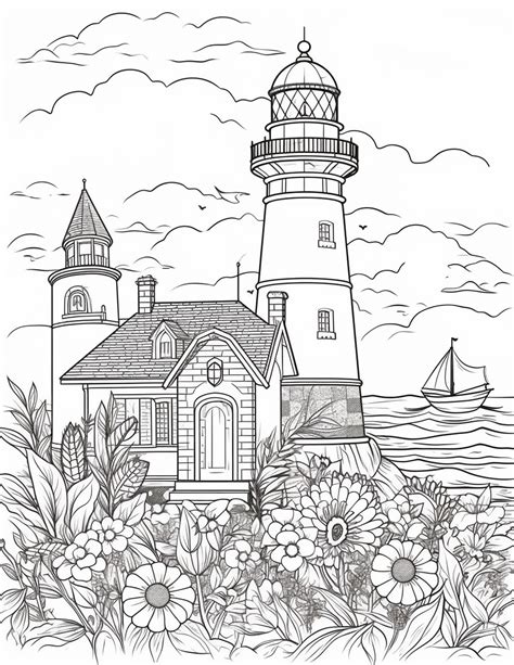 Welcome To Our Collection Of Printable Lighthouse Scene Coloring