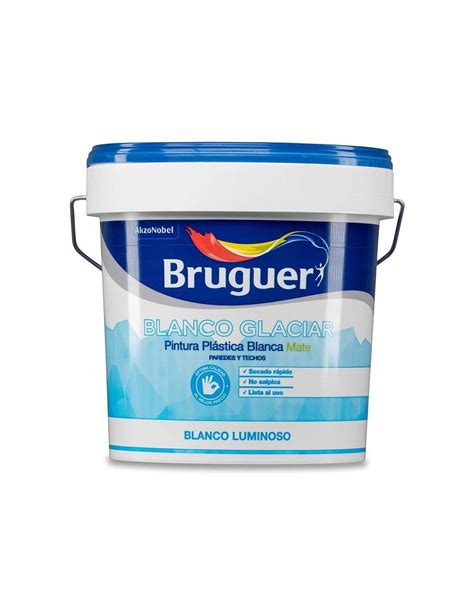 Pintura Plástica Interior Blanco Glaciar Mate 4L 5208049 BRUGUER