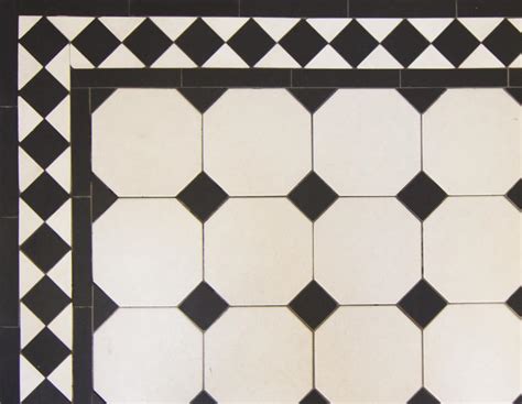 Tile Border Victorian Floor Tiles Classic Blackwhite 12