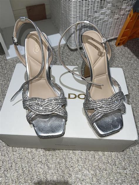 Aldo Womens Glimma Rhinestone Crossband Platform Dress Sandals Macys