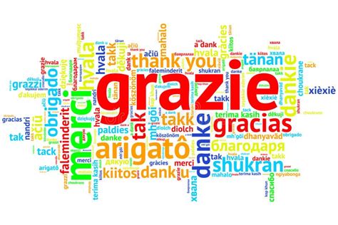 ¡Grazie! Gracias Italianas, Muchacho En La Escritura Del Fondo Del ...