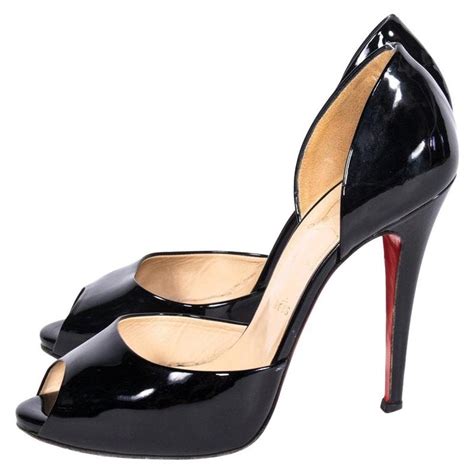 Christian Louboutin Black Patent Leather Madame Claude Dorsay Pumps Size 39 At 1stdibs