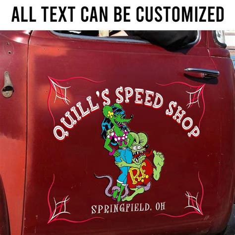Personalized Hot Rod Garage Couple Trixie Rat Fink Decals For Car Make Your Car Stand Out From