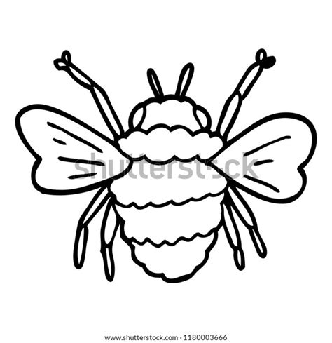 Line Drawing Cartoon Bumble Bee Stock Illustration 1180003666