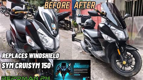 SYM CRUISYM 150 LUPET Replaced Windshield Before And After