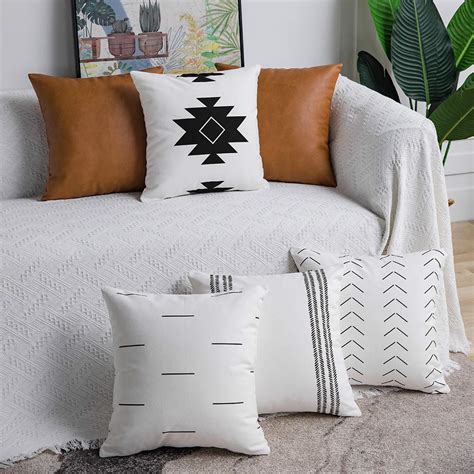 Buy Dezene Decorative Throw Pillow Covers Set Of Modern Boho Square