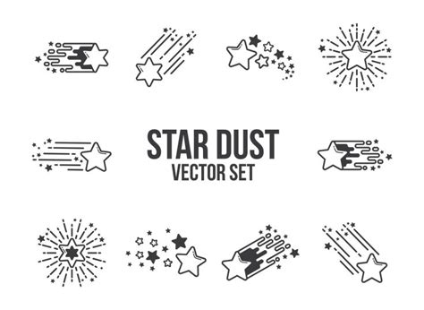 Star Dust Icons And Stars On White Background