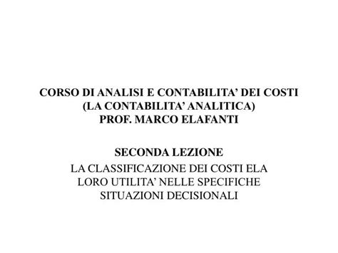 Ppt Corso Di Analisi E Contabilita Dei Costi La Contabilita