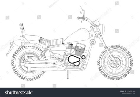 Small Chopper Classic Vector Black White Stock Vector (Royalty Free ...