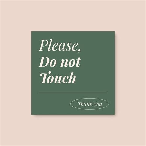 Free Vector Elegant Please Do Not Touch Sign Template