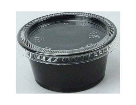 Disposable Oz Black Plastic Condiment Cups With Lids Pack Sample