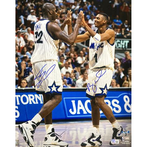 Shaquille O Neal Anfernee Penny Hardaway Signed Magic X Photo