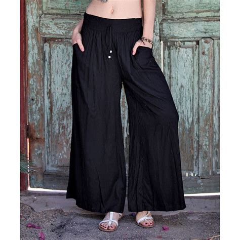 Angie Apparel Black Smocked Waist Palazzo Pants Clothes Design Pants