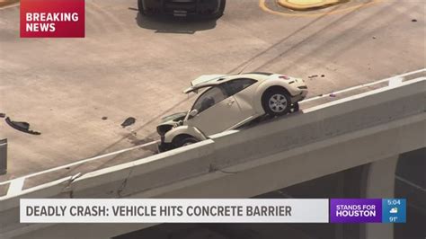 Vehicle Hits Concrete Barrier 2 People Killed