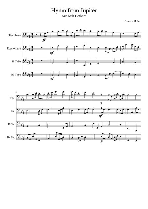 Hymn From Jupiter Tuba Sheet Music For Tuba Download Free In Pdf Or Midi