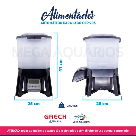 Alimentador Comedouro Autom Tico Energia Solar Peixe Lago Grech Cff