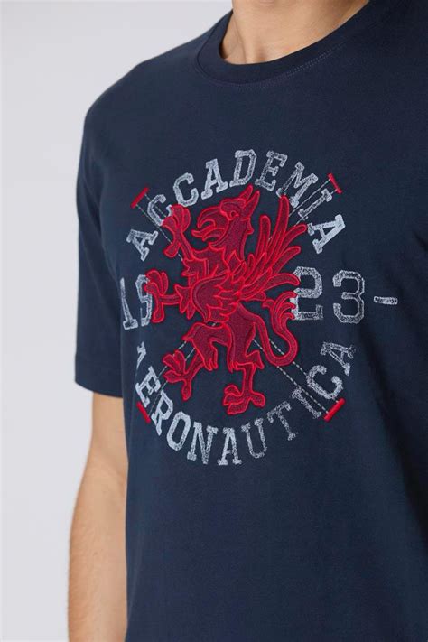 AERONAUTICA MILITARE EMBROIDERED NAVY TSHIRT