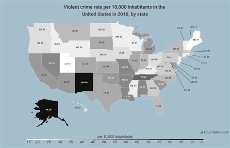 Violent Crime Rate In The Us In 2018 By State Per 10000 Population