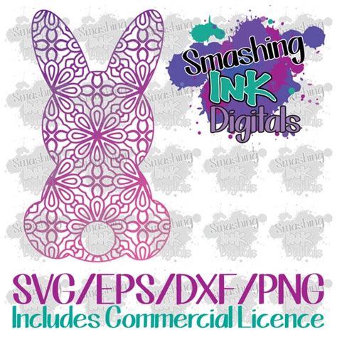 Easter Bunny Mandala Svg Cutting File Dxf Cut File Cut File Etsy