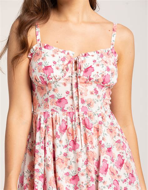 Rsq Womens Corset Short Dress Pink Combo Tillys