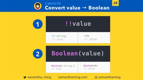 2 Ways To Convert Values To Boolean In Javascript By Samantha Ming Dailyjs Medium