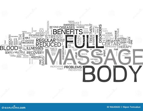 Benefits Of Full Body Massage Word Cloud Stock Illustration Illustration Of Multiple Benefits