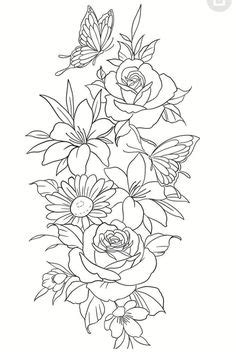 Pin By Susan Atwood On Designs In Tattoo Coloring Book Floral