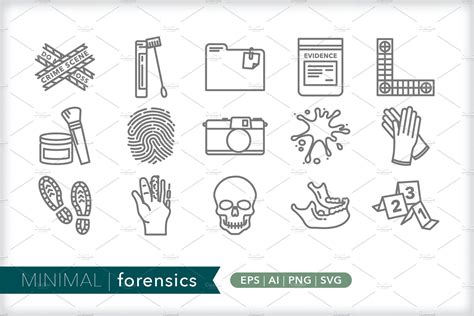 Forensics Icon Set Creative Market