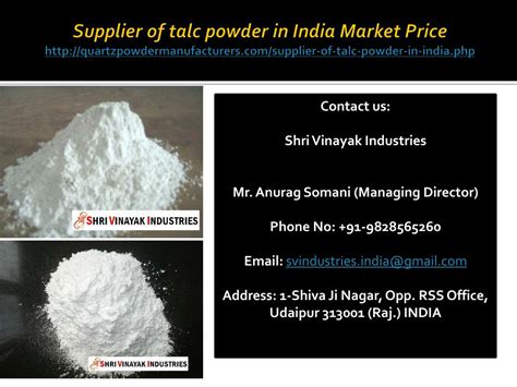 Ppt Supplier Of Talc Powder In India Market Price Powerpoint