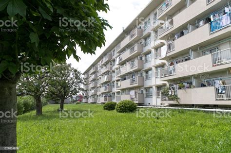 Landscape Of Housing Complex Kasukabe City Saitama Japan Stock Photo