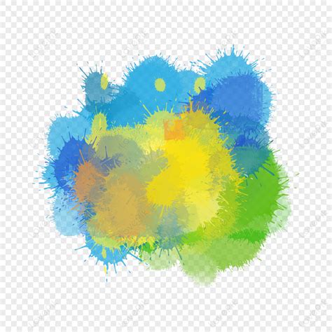 Brush Brazil Flag Colors Splash Watercolor Poster Banner PNG