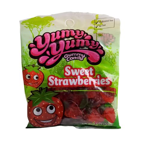 Yumy Yumy Gummy Candy Sweet Strawberries Grab Specialty Foods